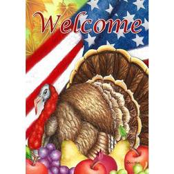 Garden Patriotic Fall Welcome Fall Thanksgiving Flag Double