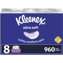 Kleenex Ultra Soft Facial Tissues, 120 Count 960 Total Tissues