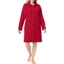Only Women's Fleece Robe Plus Size - Classic Red