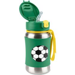 Skip Hop Toddler Sippy Cup with Straw, Sparks Stainless Steel Straw Bottle, Soccer