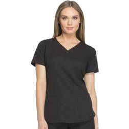 Dickies Medical Uniforms Women's Dynamix-V-Neck Top Black Shirts