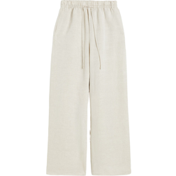 H&M Linen Blend Pull on Trousers - Light Beige