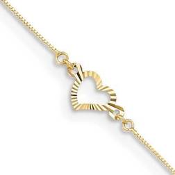 Primal Gold Adjustable Heart Anklet in 14k Yellow
