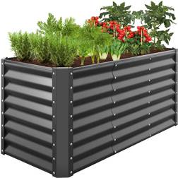 Best Choice Products 4x2x2ft Outdoor Metal Raised Garden Planter Box Flowers Herbs