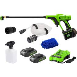 Greenworks 24v 600 psi cordless pressure washer with 2 2ah batteries & charger