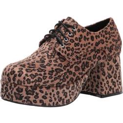 Ellie shoes pimp leopard disco 70s 3" heel mens platform lace shoes 312-pimp