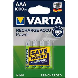 Varta AAA Accu Rechargeable Power 1000mAh 4-pack