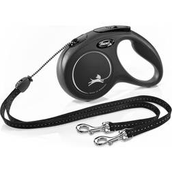 Flexi Black New Duo Classic Cord Retractable Dog Leash, 16 ft., .9 LB