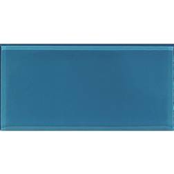 Apollo Tile 40 Pack 3-in Blue Rectangular Subway Glossy Finished Glass Mosaic Tile Sq ft/case
