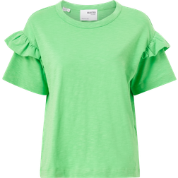 Selected Bio-baumwolle Rüschen T-shirt
