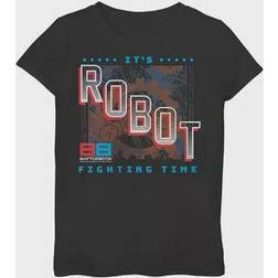Fifth Sun Girl's Battlebots It's Robot Fighting Time Child T-Shirt Black Black