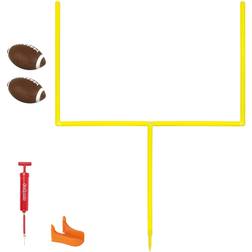 GoSports PRO Kick Challenge Field Goal Post Set with Footballs and Kicking Tee Yellow