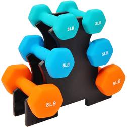 BalanceFrom BF-D358 Dumbbell Set with Stand, 32 lb