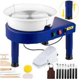 Vevor Pottery Wheel 11 in. Ceramic Wheel Forming Machine 0-300RPM Speed Adjustable Foot Pedal Sculpting Tool Accessory Kit