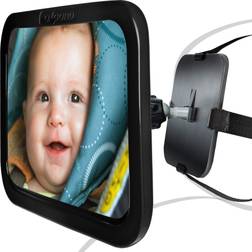 OxGord Baby Mirror for Car Seat Shatterproof and Adjustable Rear-FacingBlack