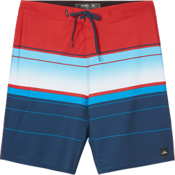 O'Neill Hyperfreak Heat Stripe 21" Boardshorts - Red/Wht/Blue