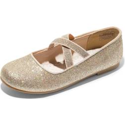 Dream Pairs Girls Ballerina Shoes Cross-Strap Mary Jane Flats Gold Toddler Angie-2
