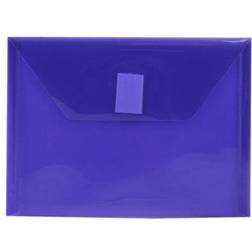 Jam Paper Plastic Hook & Loop Envelopes 5.5x7.5 12/Pack Purple
