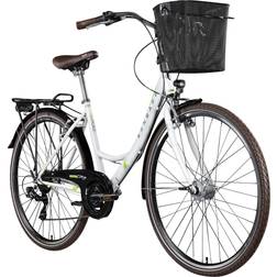 Zündapp Z700 Damenfahrrad 28 Zoll 700c Fahrrad für Damen und Herren mit Korb und Beleuchtung ab 150 cm Hollandrad Stadtrad Tiefeinsteiger