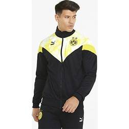 Puma Men's Standard Borussia Dortmund Iconic MCS Mesh Track Jacket, Black-Cyber Yellow
