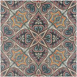Merola Tile Imagine Tapestry Mandala 19.4" Moroccan Wall & Floor Tile Porcelain in Brown/Green/Red Wayfair - Brown/Green/Red