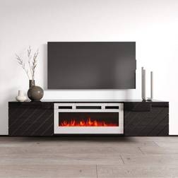 Luxe WH-EF Wall Mounted Electric Fireplace Modern 72" TV Stand Black