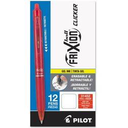 Pilot FriXion Clicker Erasable Gel Pen Red Ink 0.7mm 12-pack