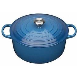 Le Creuset Marseille Blue Signature Cast Iron Round with lid 1.81 gal 11.25 "