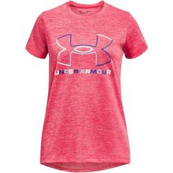 Under Armour Girls' Tech Big Logo Twist T-Shirt Pink