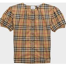 Burberry Kids Checked cotton-blend blouse multicoloured 7-10T