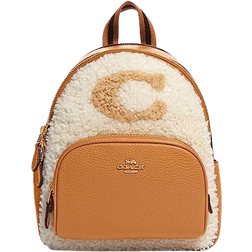 Coach Mini Court Backpack In Signature Canvas - Natural/Shearling