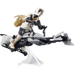 Star Wars The Vintage Collection Speeder Bike Vehicle with 3 3/4-Inch Scout Trooper and Grogu Action Figures
