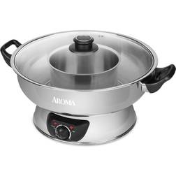 Aroma stainless steel hot pot, silver asp600