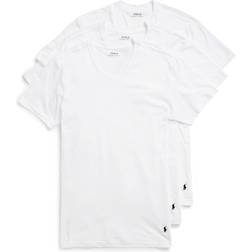 Polo Ralph Lauren Men's Big and Tall V-Neck Undershirt 3-Pack White White