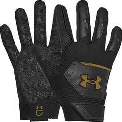 Under Armour Clean Up 21 Baseball Batting Gloves - Black (002)/Metallic Faded Gold