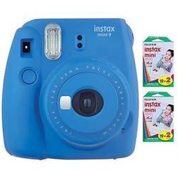 Fujifilm Instax Mini 9 Instant Camera Cobalt Blue 16550667 w/ INSTAX MINI 40 Sheets of Instant