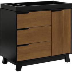 Babyletto Hudson 3-Drawer Changer Dresser with Removable Changing Tray Black/Natural Walnut
