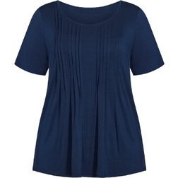 Avenue Knit Pleated Top - Navy