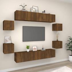 vidaXL Brown oak, 80 Cabinet Set Engineered Wood Multi Colours/Sizes 8/10 TV Bench