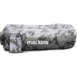 Mockins inflatable blow up lounger outdoor chair bed sofa, travel bag & pockets