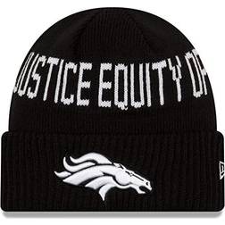 New Era Men's Black Denver Broncos Team Social Justice Cuffed Knit Hat