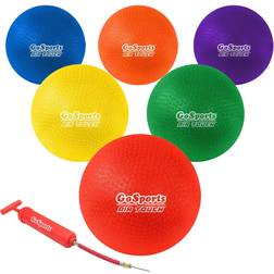 GoSports 8" Playground Ball Set of 6 with Carry Bag and Pump