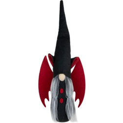 Northlight 17" Halloween Girl Gnome with Bat Wings Black Black