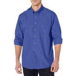 Van Heusen Men's Regular Fit Silky Poplin Solid Dress Shirt - Royal Blue