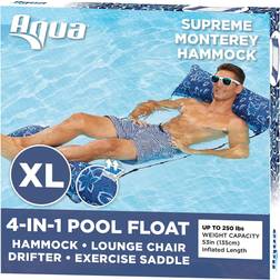 Aqua LEISURE Supreme Monterey Hammock 4 in 1 Inflatable Pool Float, Orchid Blue