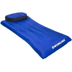 Swimline Pool Inflatable Fabric Covered Air Mattress Oversized, Blue