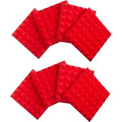 Gator Cases 12x12" Acoustic Pyramid Panel, Red, 8-Pack