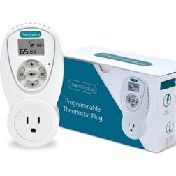 Programmable Thermostat Outlet Plug for Space Heaters and A/Cs, 120v/ 110v 15 amps, Heavy Duty