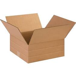 Global Industrial 14" x 6" x 14" Multi-Depth Shipping Boxes, Brown, 25/Bundle MD14146 Kraft