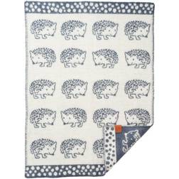 Klippan Yllefabrik Hedgehog baby blanket 65x90 cm Blue
